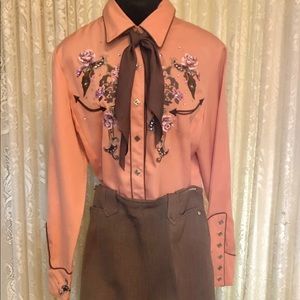 Vintage embroidered western Snap shirt Scully